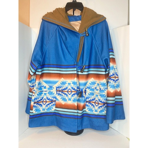 Southwestern Print Hooded Multicolor Sz S Jacket - Picture 2 of 16